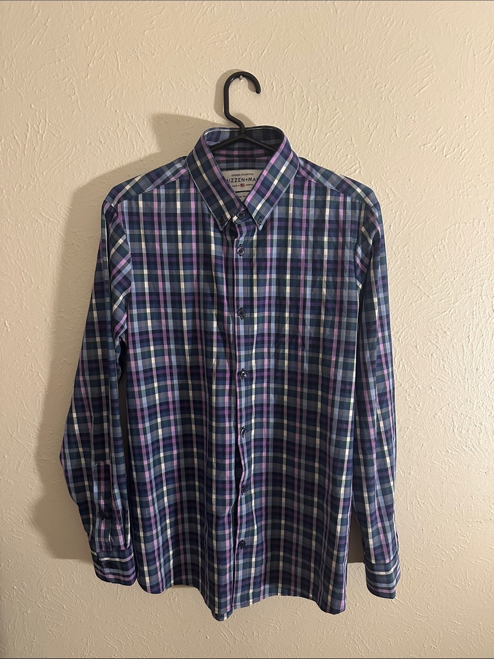 Mizzen+Main Blue & Purple Plaid Button-Down Shirt